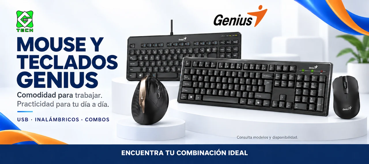 Mouse y teclados Genius. USB, inalámbricos y combos. Encuentra tu combinación ideal.