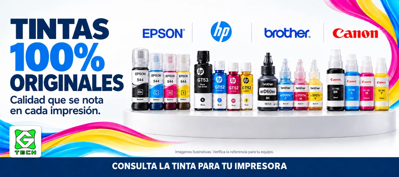 Tintas 100% originales Epson, HP, Brother y Canon. Consulta la tinta para tu impresora.